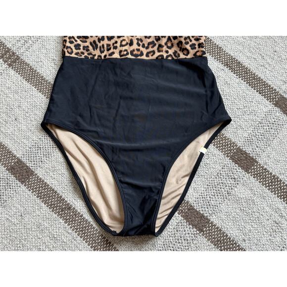 Summersalt The Surf Leo Leopard Print One Piece Swimsuit Women’s 4 Modest Small - Picture 2 of 12